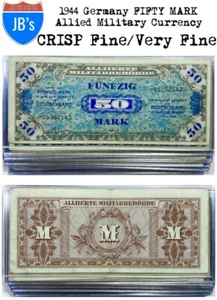 1944 WWII Allied Military Currency GERMANY 50 MARK NOTE World War II (F/VF) - Picture 1 of 5