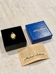 Vintage Michael Anthony MA 14K massiver ovaler Anhänger Gelbgold Mutter & Kind - Bild 1 von 7