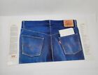 VTG Levi Strauss Jeans Poster Orange Thread History Weights Measures 23" x 13.5 