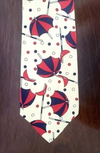 Nino Cerruti vintage 1970s neck tie silk umbrellas - Picture 1 of 8