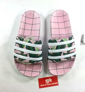 New 9 WOMENS Adidas ADILETTE FARM Sandals Pink Slides Flop Flops Brazil B28006 - Picture 1 of 7