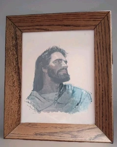 JESUS THE CHRIST Vintage 1962 Print by M HOOK Framed 10.5" × 11.5” - Picture 1 of 3