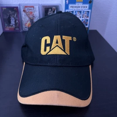 CAT Hat Cap One Size Back/Yellow Embroidery Outdoors Adjustable Strap - Image 1 of 4