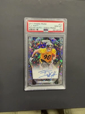 2017 Panini Prizm - Rookie Autographs T.J. Watt #RA-TJ Disco Prizm Low Pop! SSP - Image 1 of 2