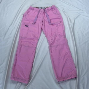 Koi Pants Women’s Small Cargo Scrubs Pastel Pink Straight Leg Drawstring - Picture 1 of 21