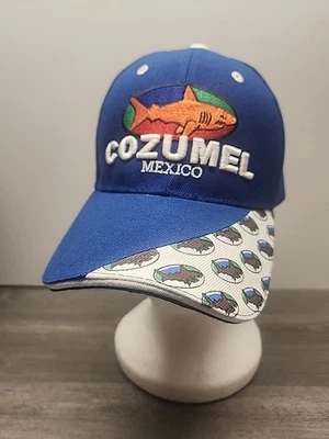 Кепка регулируемая Cozumel взрослый размер синяя с оранжевой акулой - Изображение 1 из 4