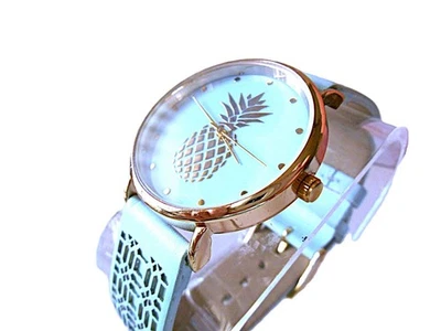 GENEVA 2157 Goldtone / Blue Dial  Pineapple Watch - New Battery - Image 1 of 4