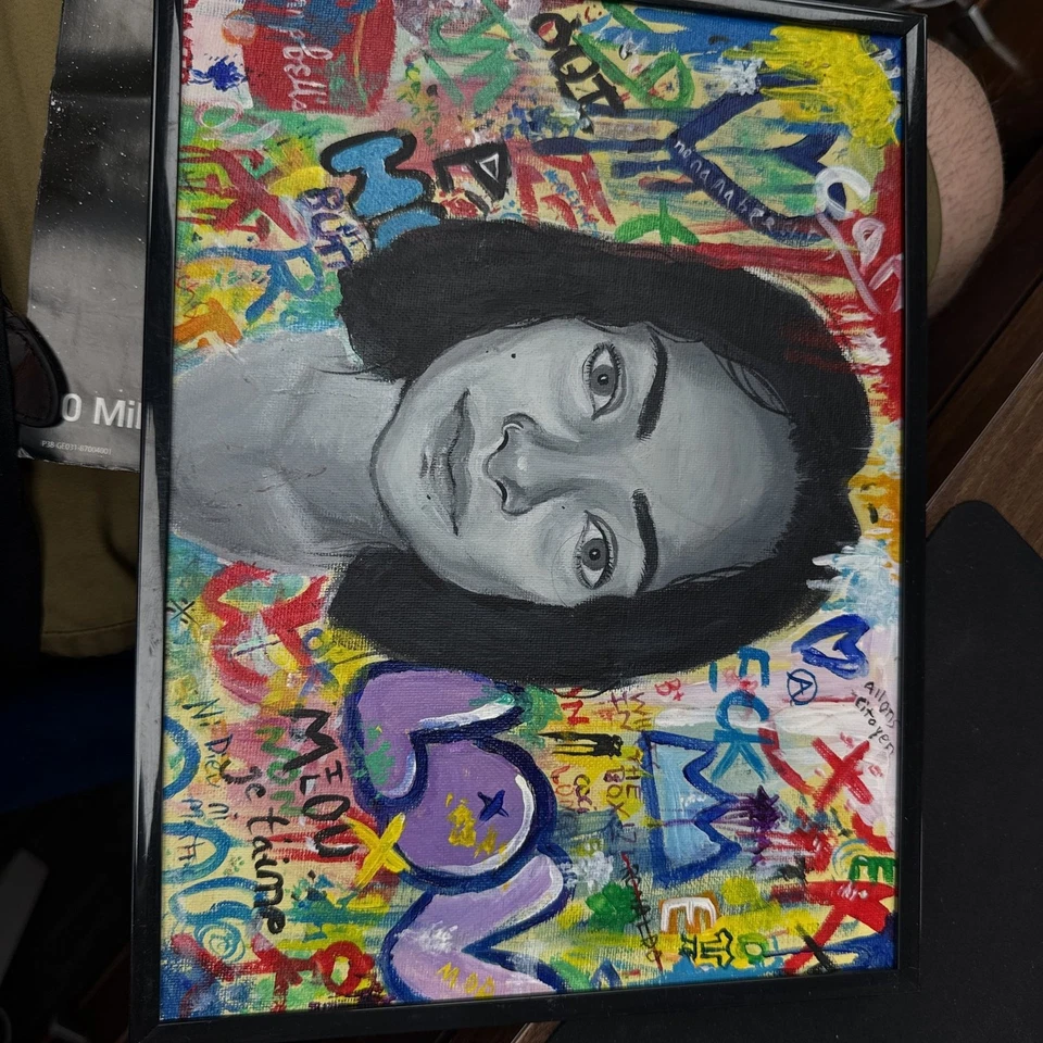 Arte de pared estilo graffiti retrato abstracto Foto 1 de 1