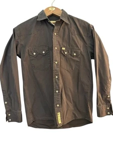 Larry Mahan Men's Long Sleeve Diamond Pearl Snap Brown Western Shirt Rodeo Sz L - Picture 1 of 9