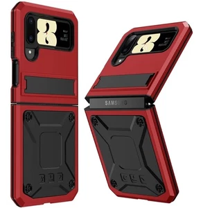 Samsung Z Flip 4 Metal Case with Soft Screen Protector Camera Protector Military - Picture 1 of 7