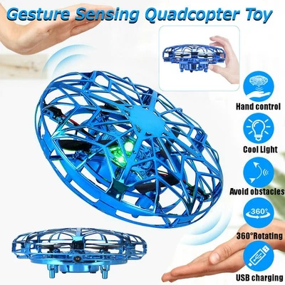 Mini Drohne Fliegender Ball Quadrocopter Infrarot Induktions UFO Drone Spielzeug - Bild 1 von 4
