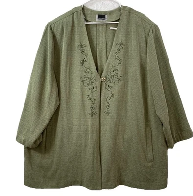 Maggie Barnes Jacket Cardigan Top Womens Sz 5X (34/36W) Open Front Embellished - Image 1 of 4