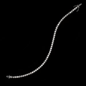 3 CARAT DIAMOND TENNIS BRACELET 14k WHITE GOLD BEZEL CLASSIC ROUND BRILLIANT CUT - Picture 1 of 3