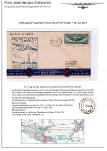 Luftpost USA Brief Erstflug PAA Klipper N.Y. nach Horta/Azoren 20.Mai 1939 - Bild 1 von 2
