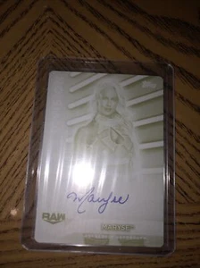 Maryse Topps 2021 Wwe Women’s Division Printing Plate Auto 1/1 Yellow - Picture 1 of 2