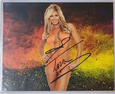 Foto autógrafa firmada por Torrie Wilson 8x10 edición personalizada explosión de color WWE WCW Diva  Foto 1 de 2