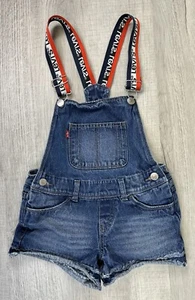 Levi’s Shortalls Blue Denim Overall Shorts Suspenders Kids Size 8 Reg - Picture 1 of 18