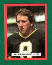1981 TOPPS FOOTBALL RED BORDER STICKER #17 ARCHIE MANNING- NEW ORLEANS SAINTS
