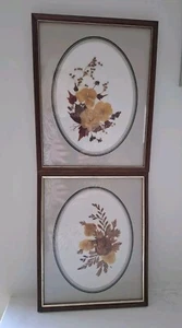 Vintage Framed Pressed Flowers From Greenisland Northern Ireland Art Oval Mount - Picture 1 of 11