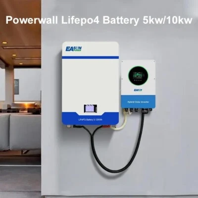 Easun 5kW 51.2V 100Ah LiFePO4 Battery 48V Solar Storage BMS Battery UK-Stock - Image 1 of 4