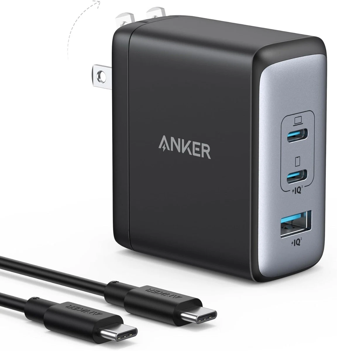 Anker Cargador USB C, Cargador Anker 737 (GaNPrie 120W), Cargador Rápido Y Copacto De 3