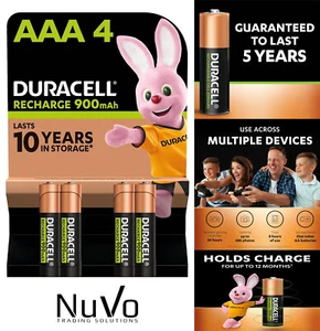 Duracell AAA 900 mAh Rechargeable Batteries Ultra High Power Duralock LR03 MN240 - Picture 1 of 1