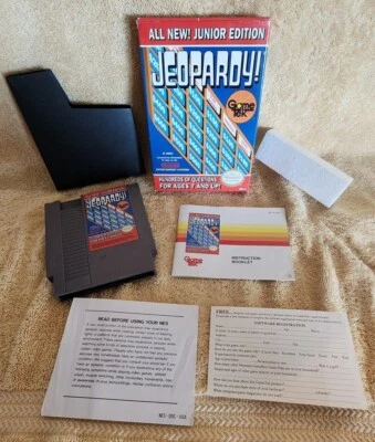 JEOPARDY JUNIOR EDITION 1989 NES Nintendo White Seal CIB Complete in Box MINT - Image 1 of 4