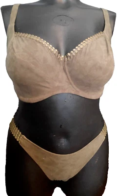 Fantasie Swim Bügel Bikini SET Gr.75J  UK34GG + 10 S Slip Faux Wildleder Grün - Bild 1 von 4