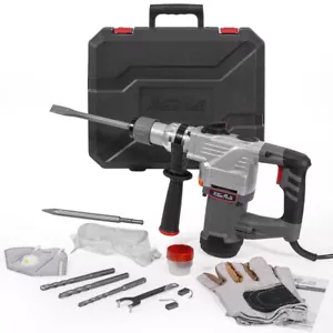 1180W Rotary Chipping Hammer Drill 1-1/4" SDS Plus Variable Speed Bits & Case - Picture 1 of 14