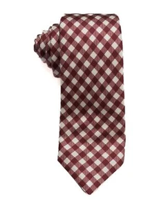 "Corbata Kiton Napoli $330 nueva sin etiquetas roja blanca a cuadros 100 % seda 3,25"" 8 cm" - Imagen 1 de 3