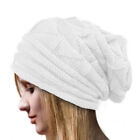 Women Ladies Fashion Crochet Cap Winter Warm Women Knitted Knit Baggy Hat White