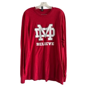 MATER DEI HIGH SCHOOL Men’s Red MD BELIEVE Long Sleeve T-Shirt (X-LARGE) - Picture 1 of 7