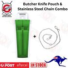 Butchers Indutrial Duty 2 Knives Knife Pouch Combo/ Flat Scabbard W Stainless St