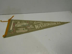 OLD VINTAGE WASHINGTON D.C. PENNANT SOUVENIR - Picture 1 of 3