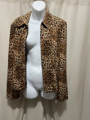 Joseph Ribkoff Animal Print Zip Front Short Jacket Women’s S/M - Image 1 of 4
