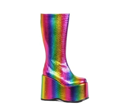 Ellie 5 Chunky Heel Platform Dancer Women Shoes Boots 500/AMARA Rainbow Size 7 - Image 1 of 4