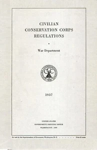 CCC Book Civilian Conservation Corp 1937 Regulations C.C.C. - Bild 1 von 5