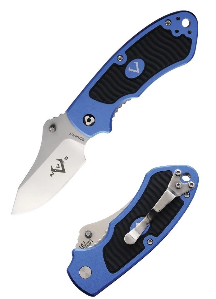 Cuchillo Plegable V NIVES Stout Liner 2.5" 8Cr14MoV Hoja de Acero Aluminio/Goma Foto 1 de 3