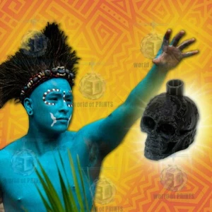 Mayan Death Whistle Black Skull !VERY LOUD! *Aztec Made In USA* Scary 3D Printed - Picture 1 of 6