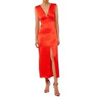 Ciebon Penny Back Cutout Satin Gown Red Dress Size M
