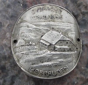 Dvoracky Krkonose Mountains 1140m Hofbauden Ski Lodge Stick Shield Stocknagel  - Picture 1 of 2