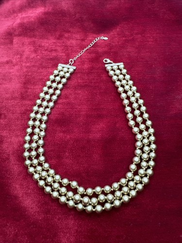 VETEMENTS Collana Firmata Monet 3 Perline Metallo 18 Pollici