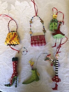 Vintage y2k Christmas Tree Ornament Lot of 6 Shoe Girl Handbag CostCo 2005 - Picture 1 of 4