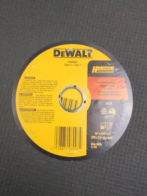 Dewalt DW 8003 14" X 7/64" X 1"  Metal Stud Cutting Chopsaw Wheel 10 Pack New - Image 1 of 3