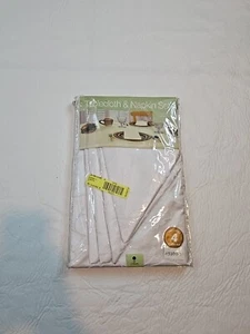 Elrene Home Tablecloth 4 Napkins White Scrollwork 70" Round New READ - Picture 1 of 9