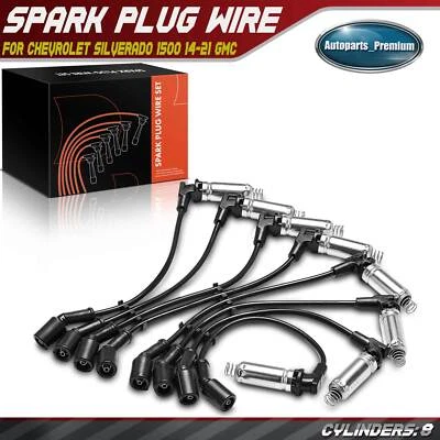 Juego de 8 cables de bujía para Chevrolet Silverado 1500 14-21 GMC Sierra Cadillac Foto 1 de 4