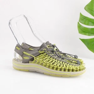 Keen Womens Uneek Sandal Size 10 Gray Chartreuse Green Hike Adventure Water Shoe - Picture 1 of 13