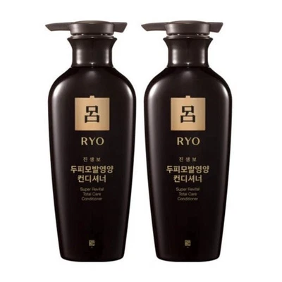 Ryo JinSaengBo 人参头皮营养护发素 400 毫升 × 2 韩国草药 — 第 1/2 张图片