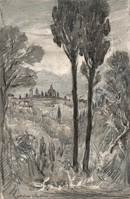 Watercolour Painting - Victor Charles Ames - View Of Florence Italy - 1905 - image 1 of 4