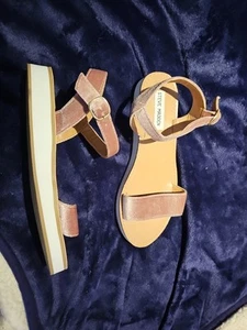 Steve Madden | Dusky Pink Velvet Sandals | Size USA 8 EU 38 New Without Box - Picture 1 of 9